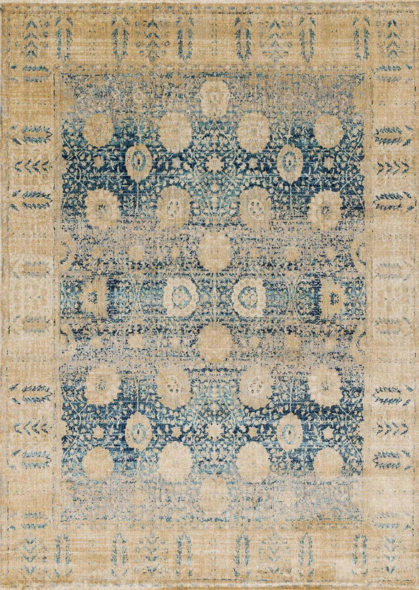 Anastasia AF-09 Blue/Gold Rug