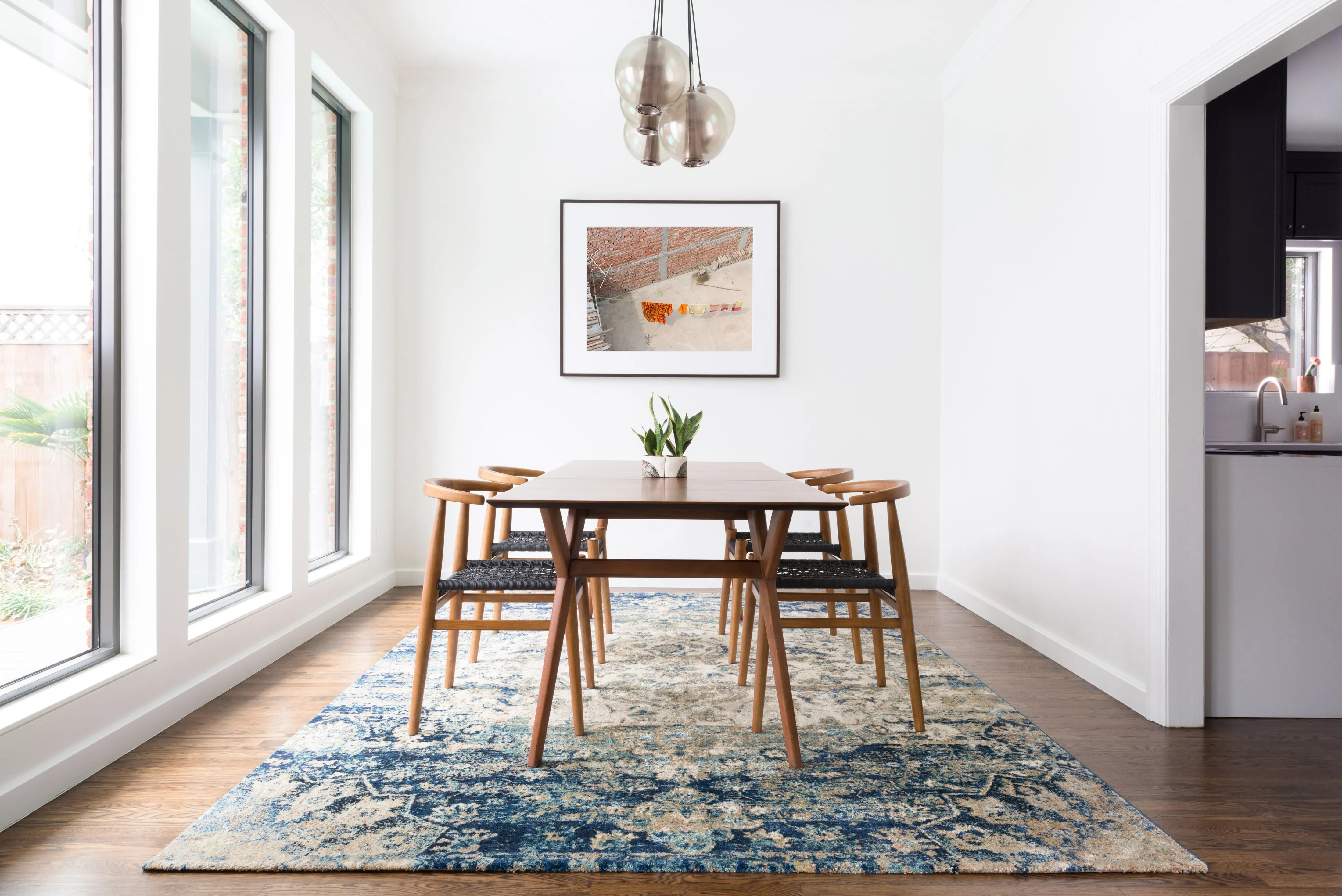 Anastasia Rug in Blue & Ivory