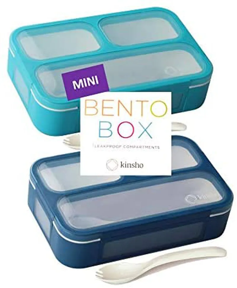 Bento Lunch Box and MINI Snack Container Set for Kids Women | Small and Large Leakproof Boxes for Lunches at Work School Daycare | Divided Portion Containers for Girls Teens Toddlers, Pink 2 pack