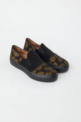 Black & Gold Circle Slip On Sneaker