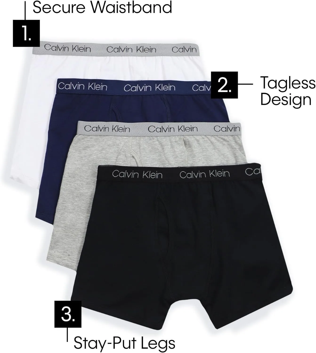 Calvin Klein Boys' Modern Cotton Boxer Briefs (5 Pack)