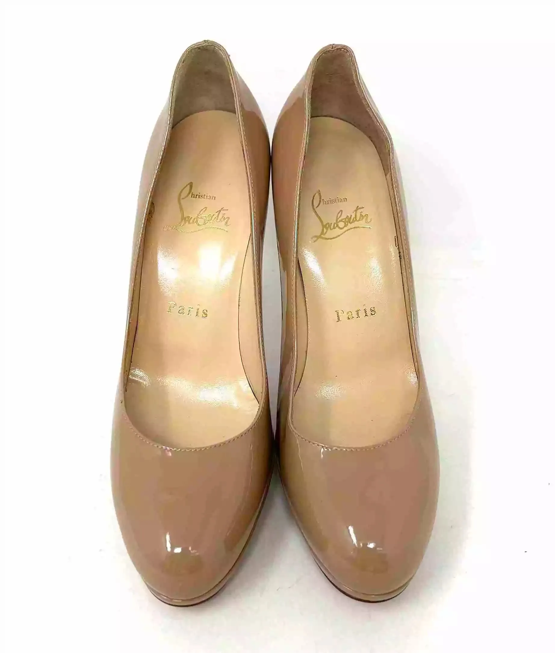 Christian Louboutin New Simple Pump 100 Nude Patent Leather Pump Heels 36 UK 3