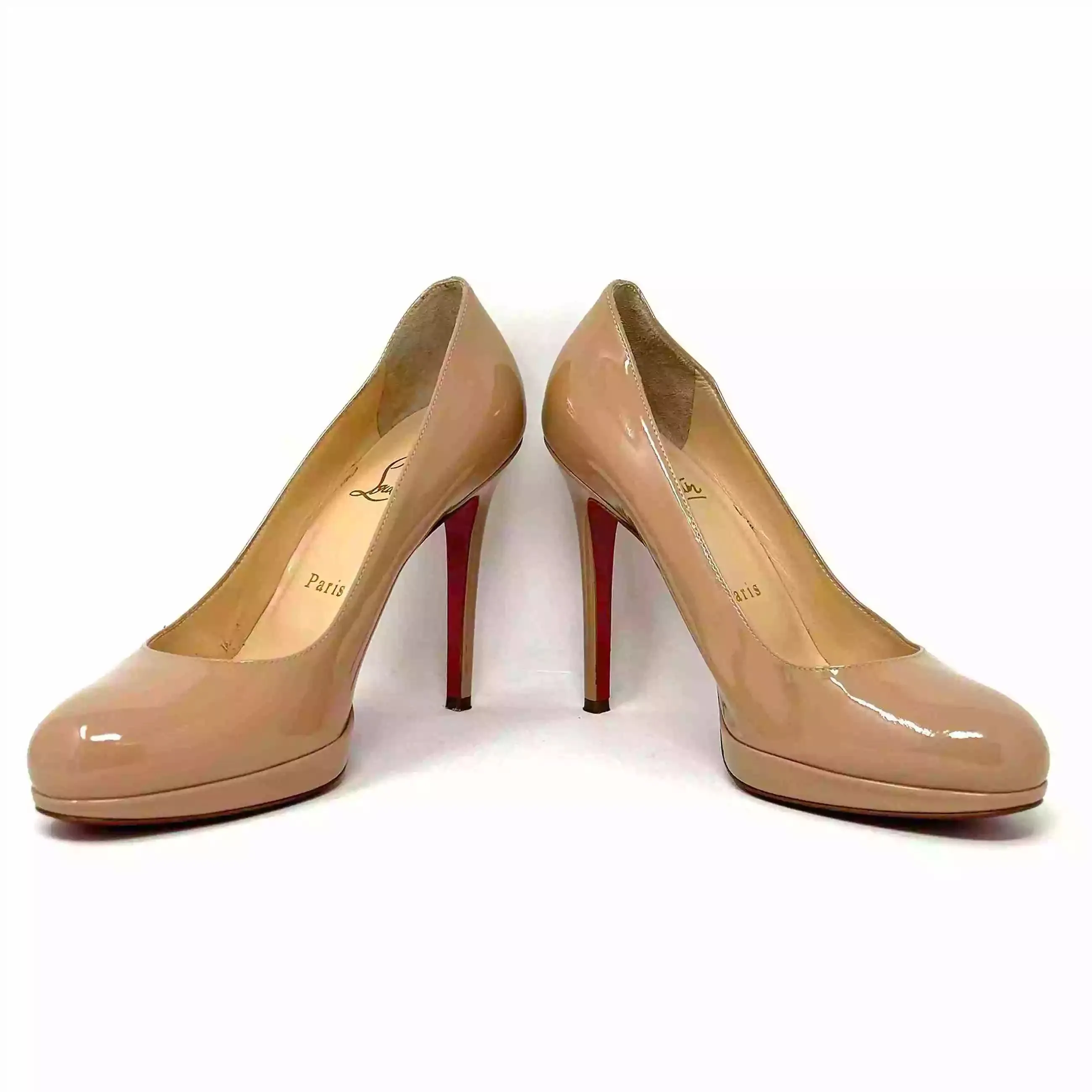 Christian Louboutin New Simple Pump 100 Nude Patent Leather Pump Heels 36 UK 3