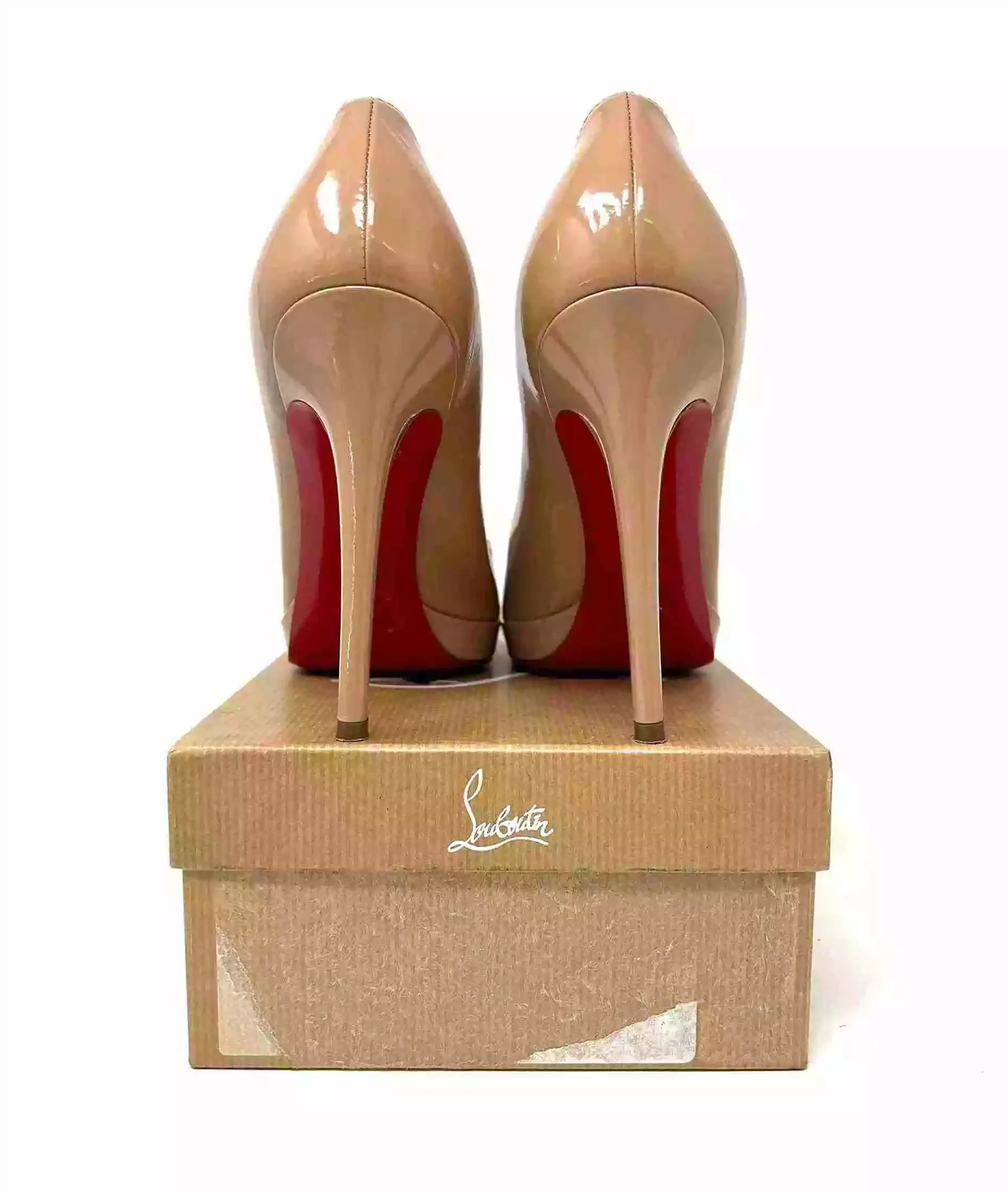 Christian Louboutin New Simple Pump 100 Nude Patent Leather Pump Heels 36 UK 3