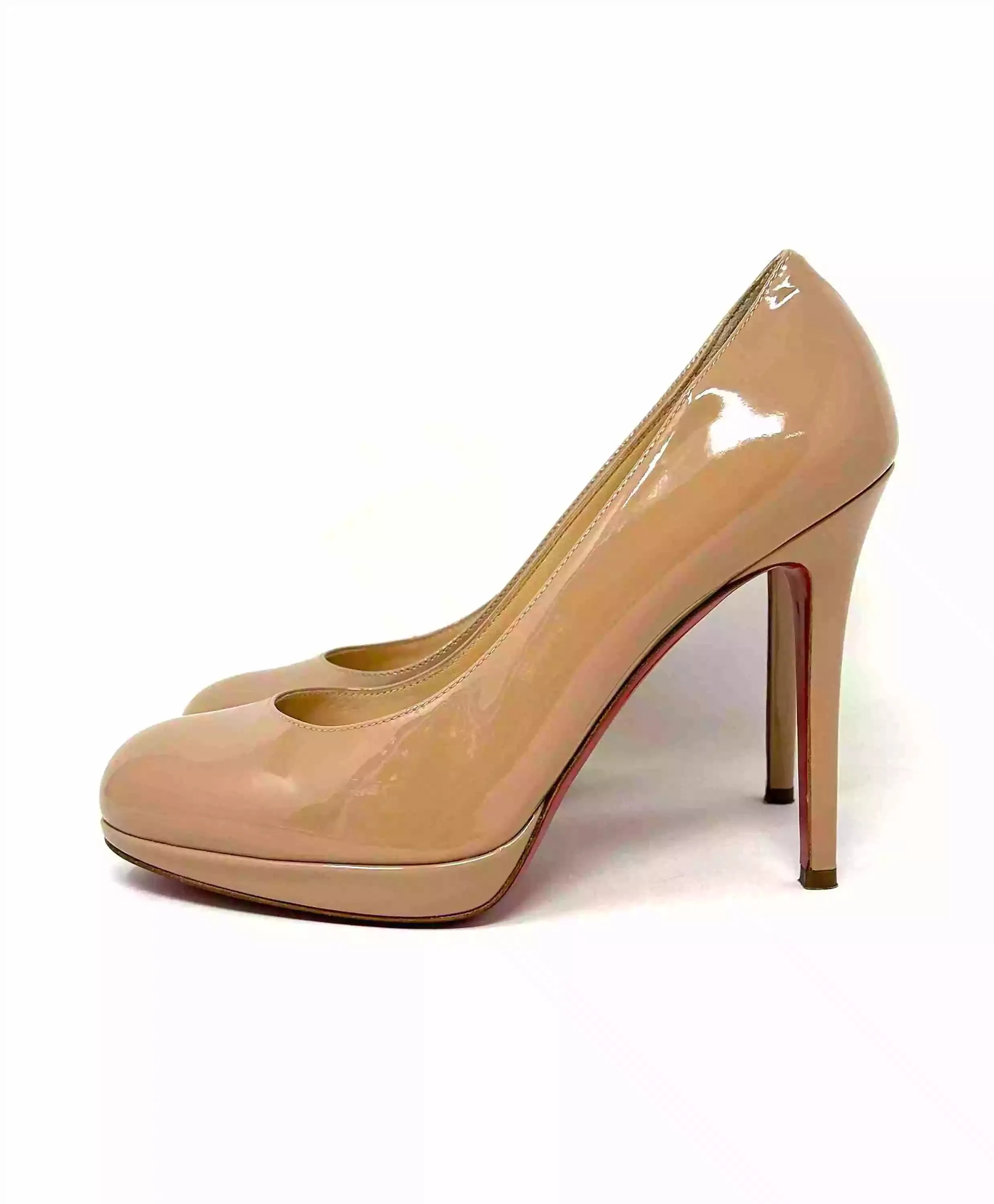 Christian Louboutin New Simple Pump 100 Nude Patent Leather Pump Heels 36 UK 3