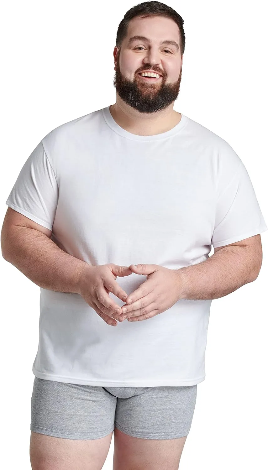Fruit of the Loom Men's Undershirts, Moisture Wicking & Tag Free, Short Sleeve Crew T-Shirts