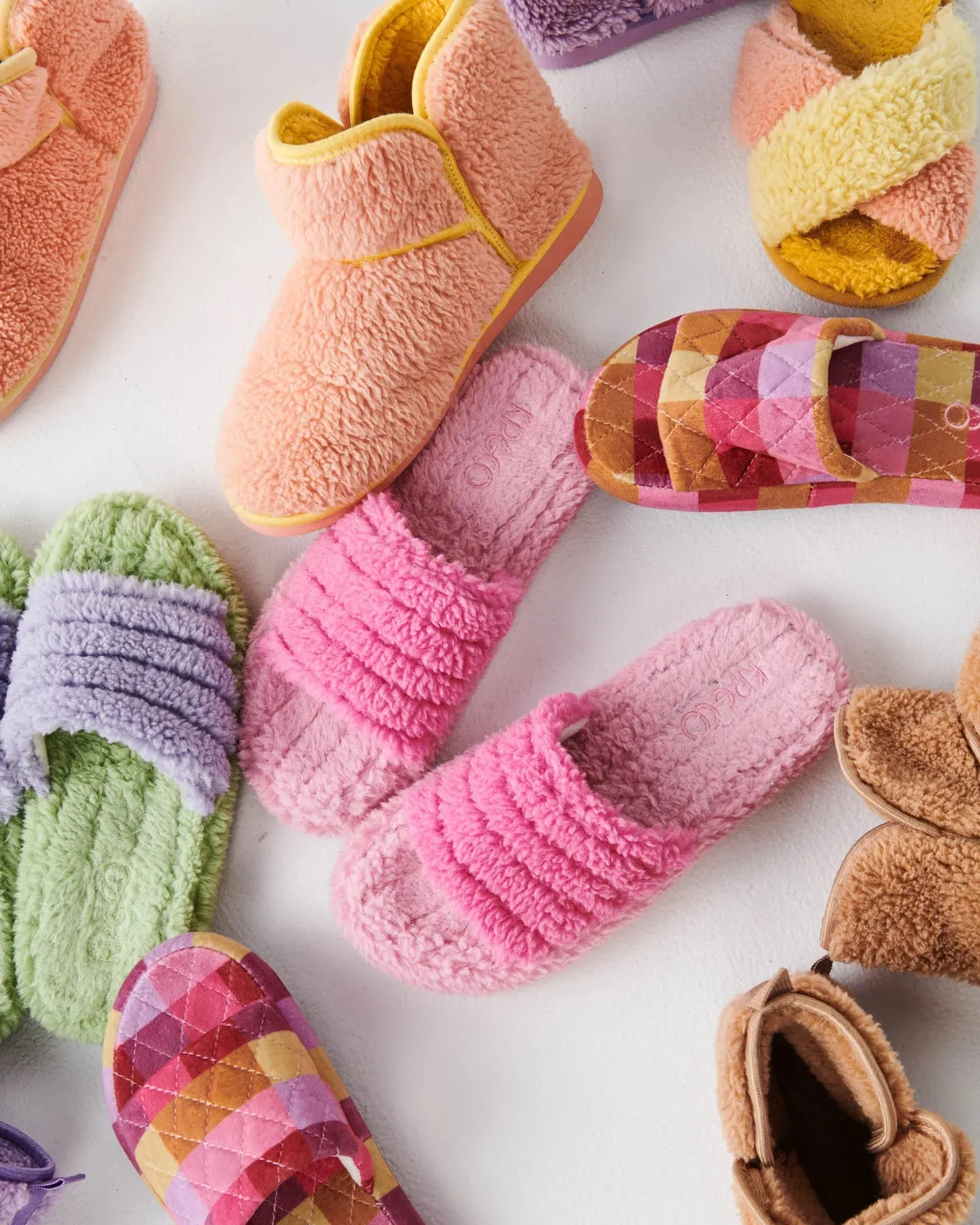 Kip & Co Poochie Pink Quilted Sherpa Adult Slippers
