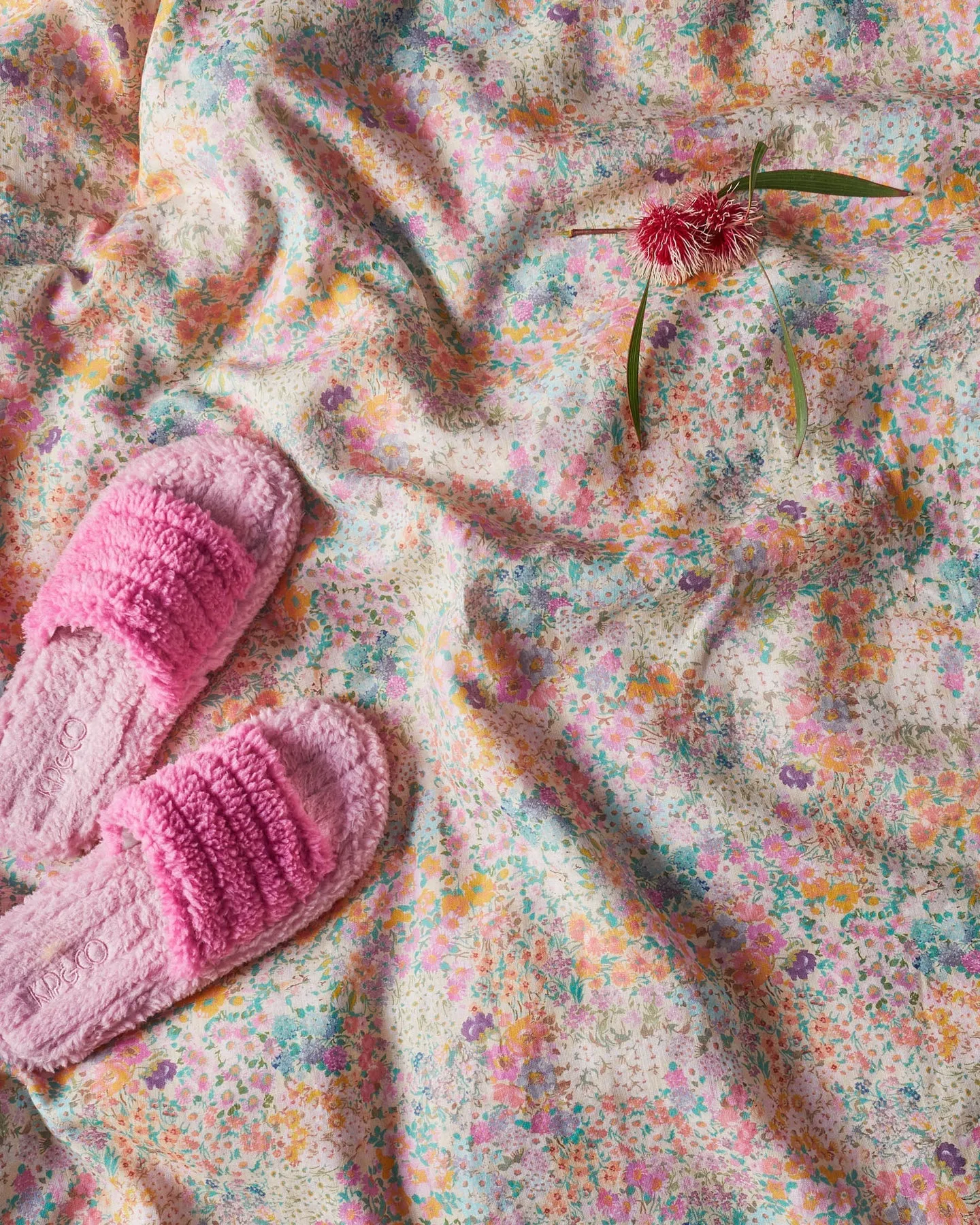 Kip & Co Poochie Pink Quilted Sherpa Adult Slippers