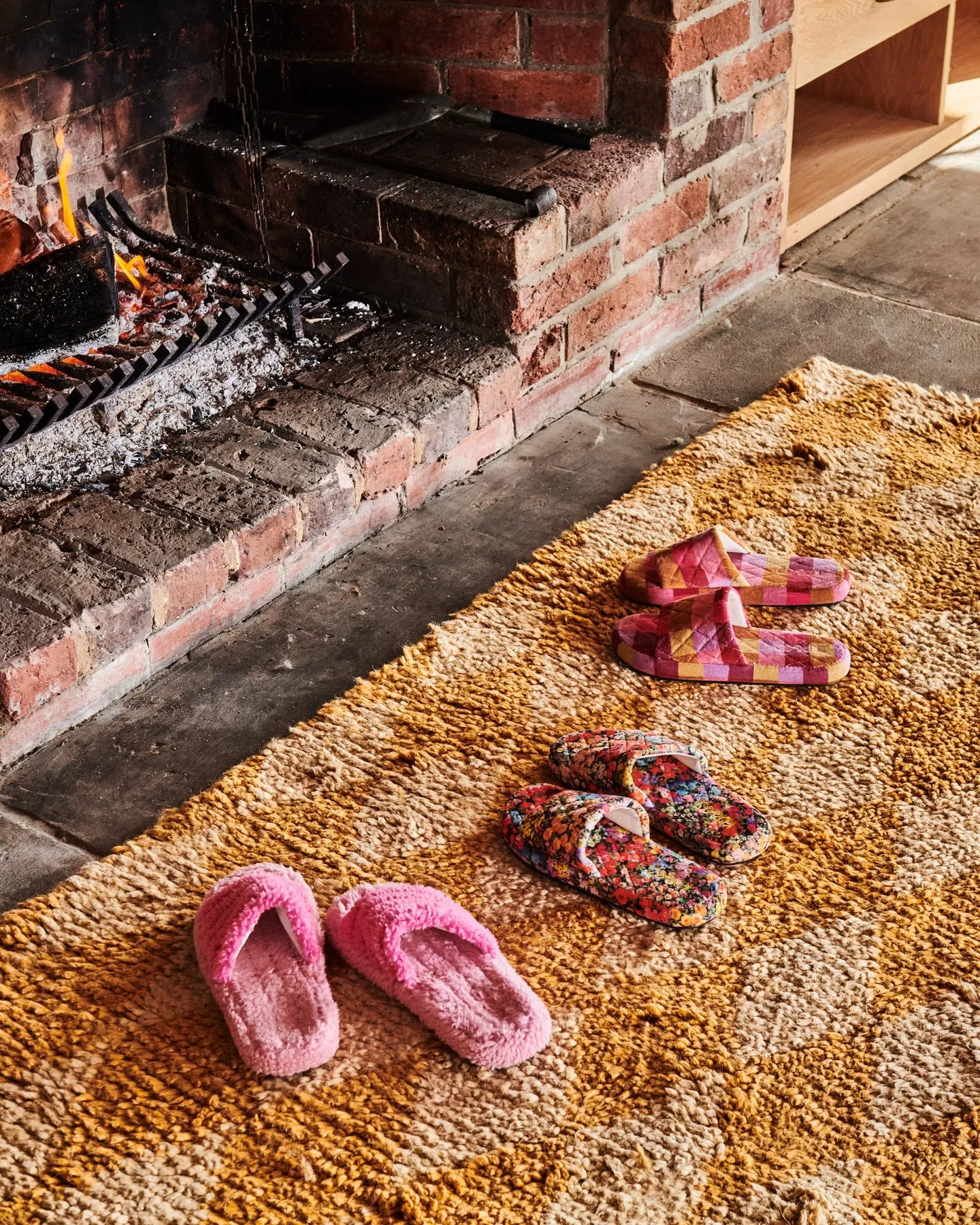 Kip & Co Poochie Pink Quilted Sherpa Adult Slippers