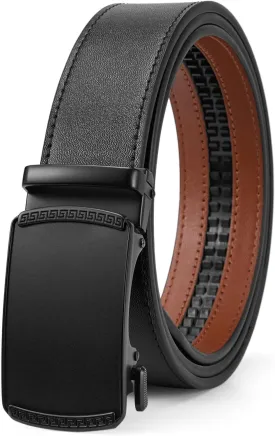 Mens Belt,Ratchet Belts for Men Leather 1 3/8'' Adjustable for Dress Jeans,Comfort Trim to Fit