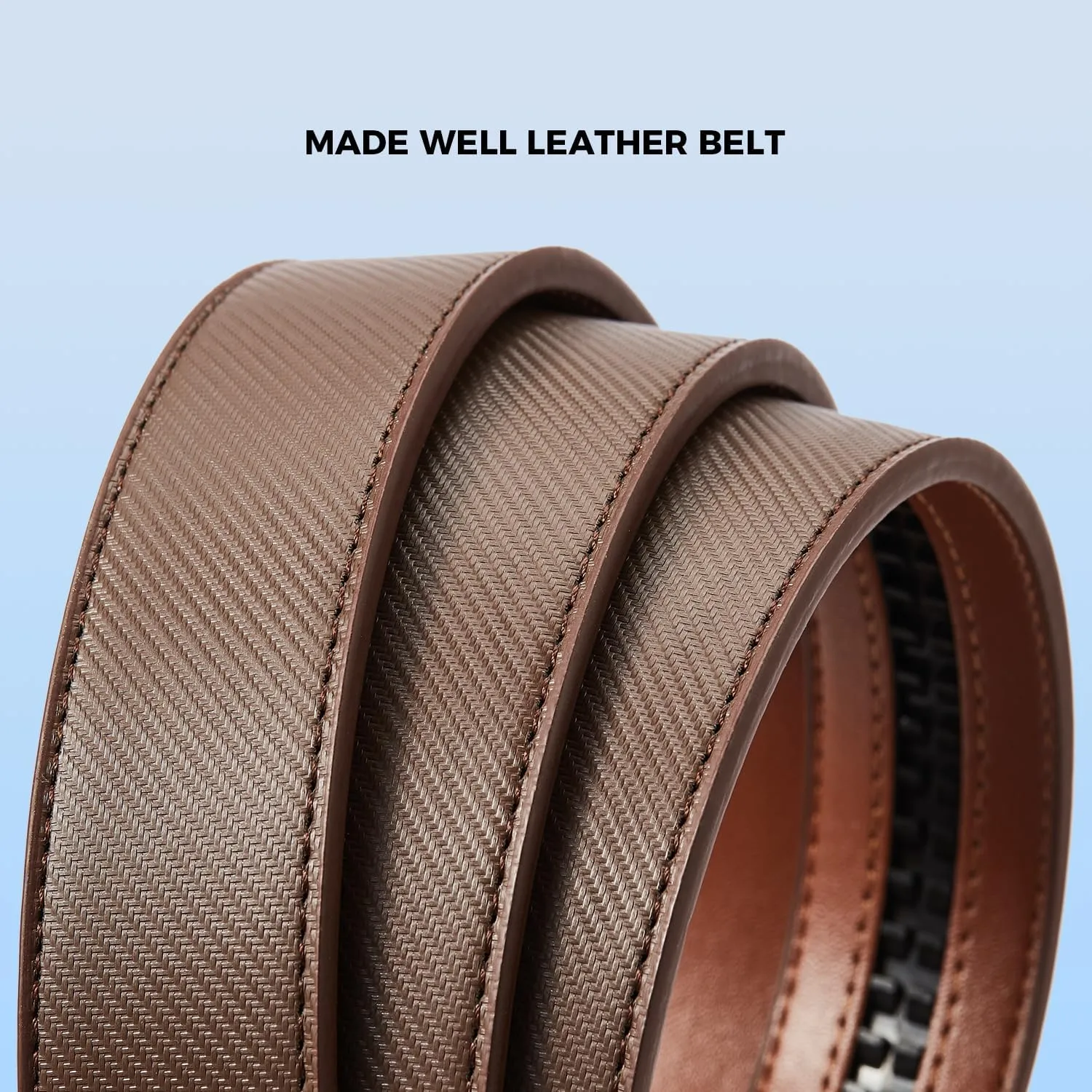 Mens Belt,Ratchet Belts for Men Leather 1 3/8'' Adjustable for Dress Jeans,Comfort Trim to Fit