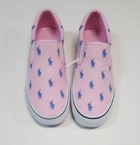 Nwt Polo Ralph Lauren Pink Allover Pony Slip On Sneakers