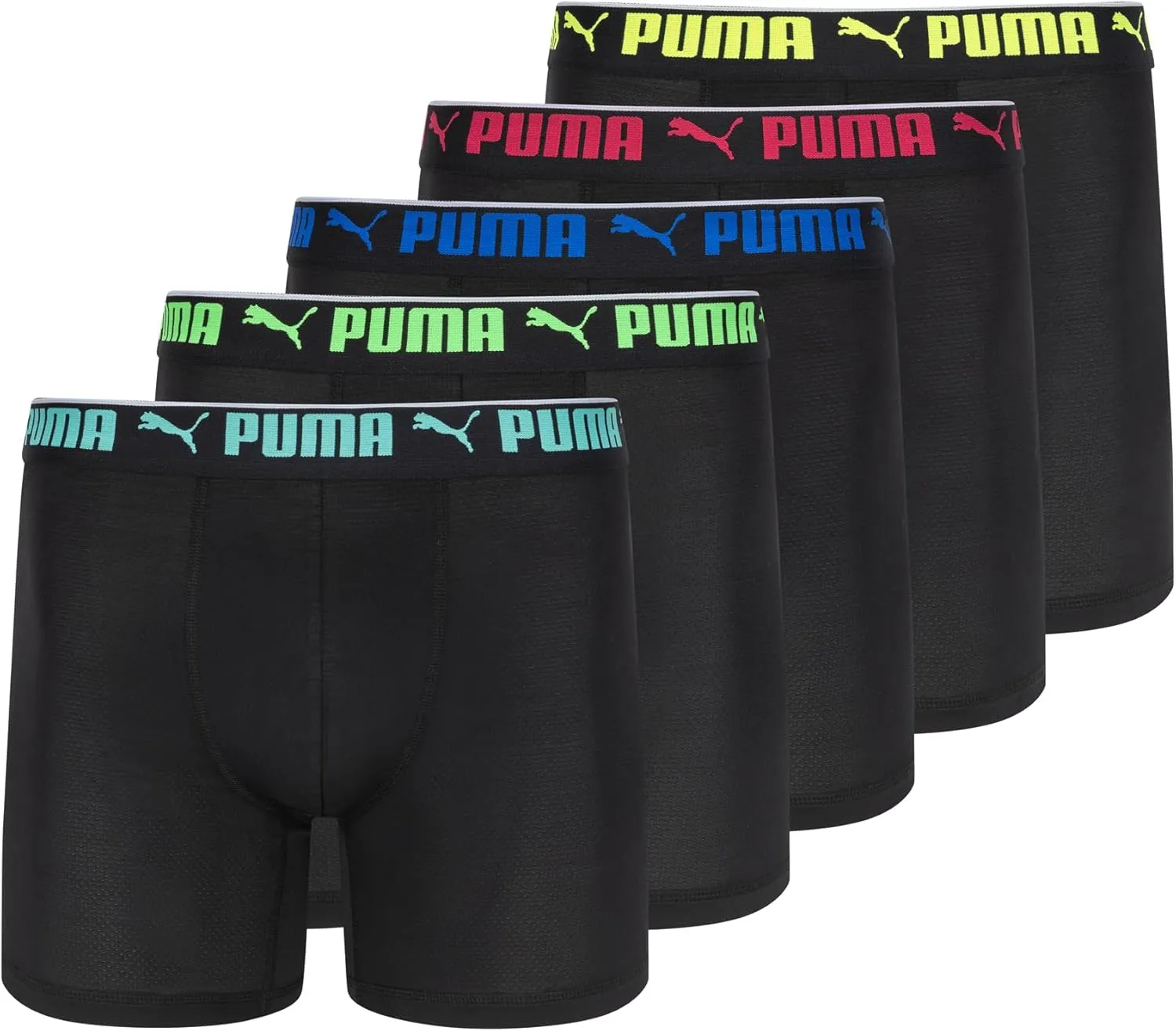 PUMA Men's 360-degree Mesh 5 Pack Boxer Briefs