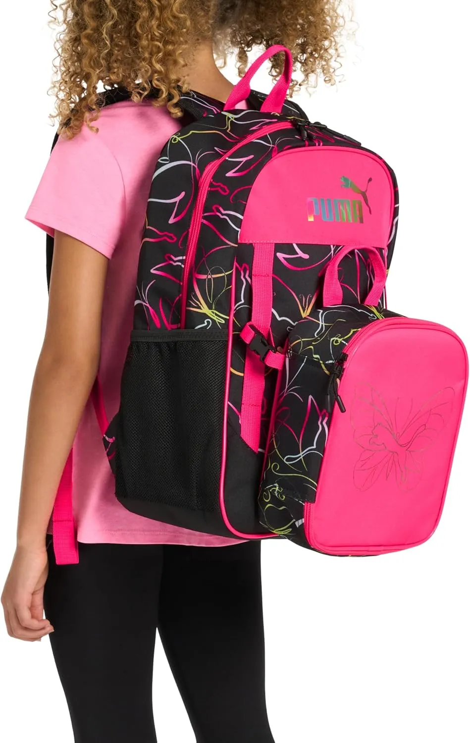 PUMA Unisex Kid's Colony Lunch Kit & Backpack Combo, Magic Rose Heather, Medium