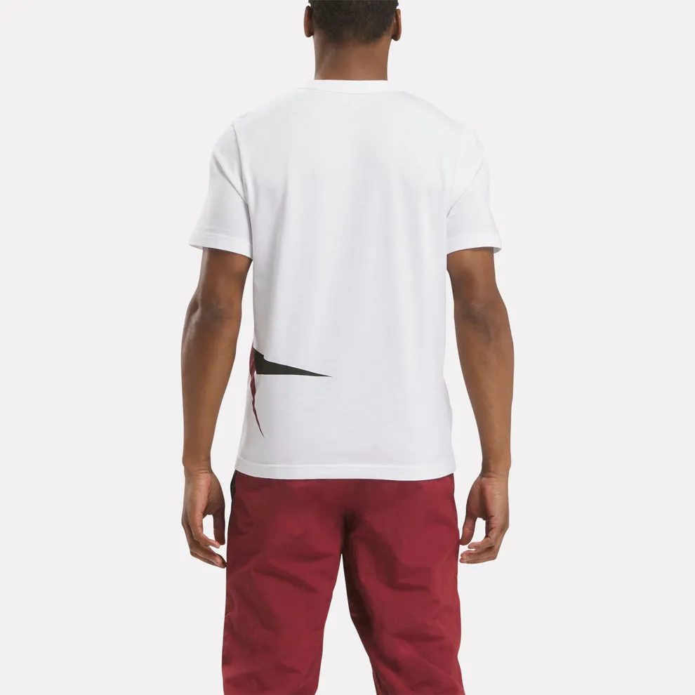 REEBOK MEN'S IDENTITY CROSS CHECK WHITE TEE