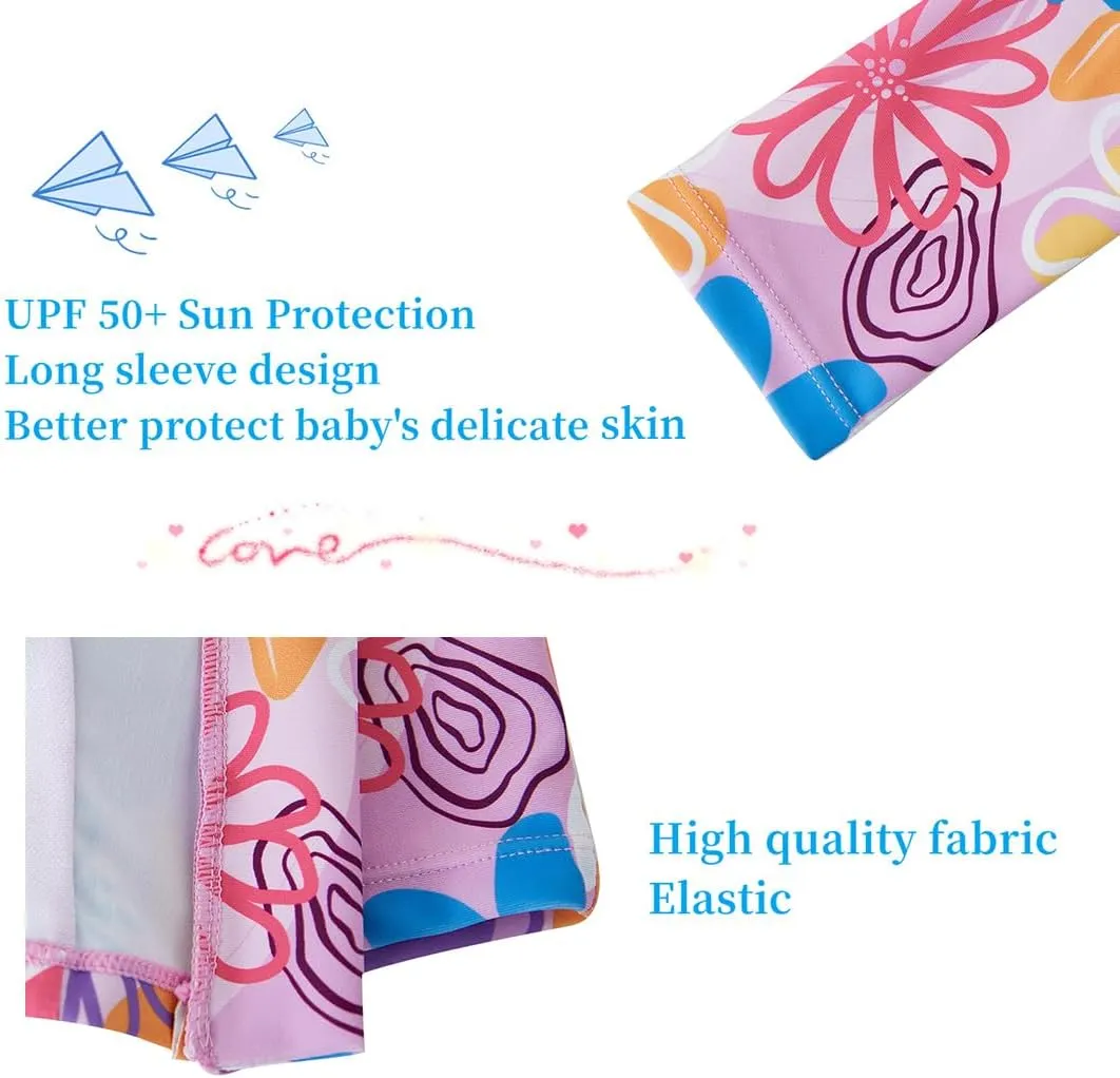 UMELOK Baby Girls' One Piece Swimsuit Full Zip UPF 50  Sun Protection Swimwear Rash Guard Swim Suit