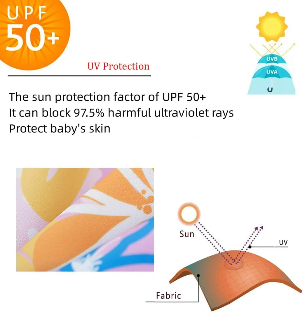 UMELOK Baby Girls' One Piece Swimsuit Full Zip UPF 50  Sun Protection Swimwear Rash Guard Swim Suit