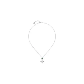 Uno De 50 15 MC "The Queen Bee" Decorated with Green "Swarovski Element" Crystal Neckace 15"-17 1/2"