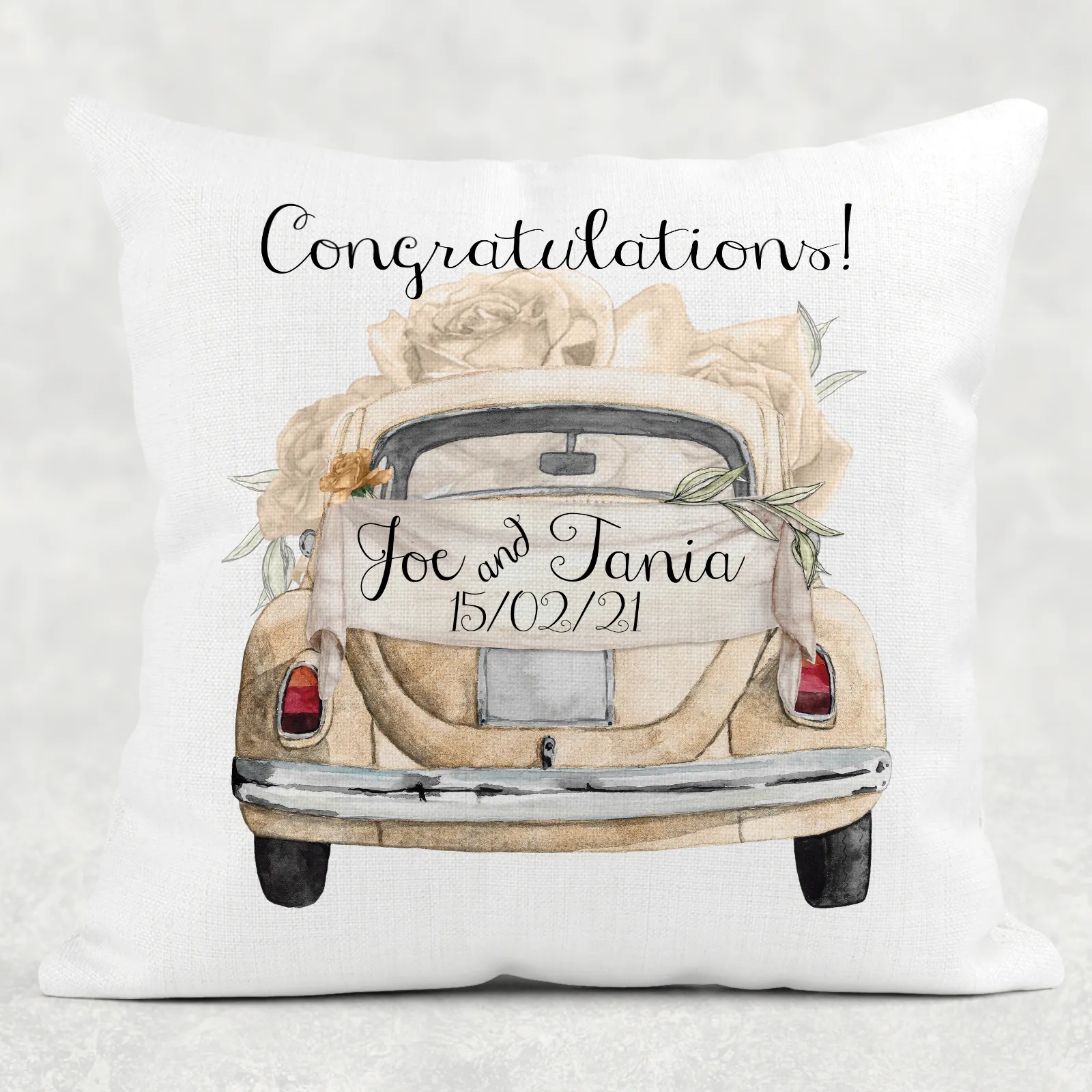 Wedding Car Mr & Mrs Cushion