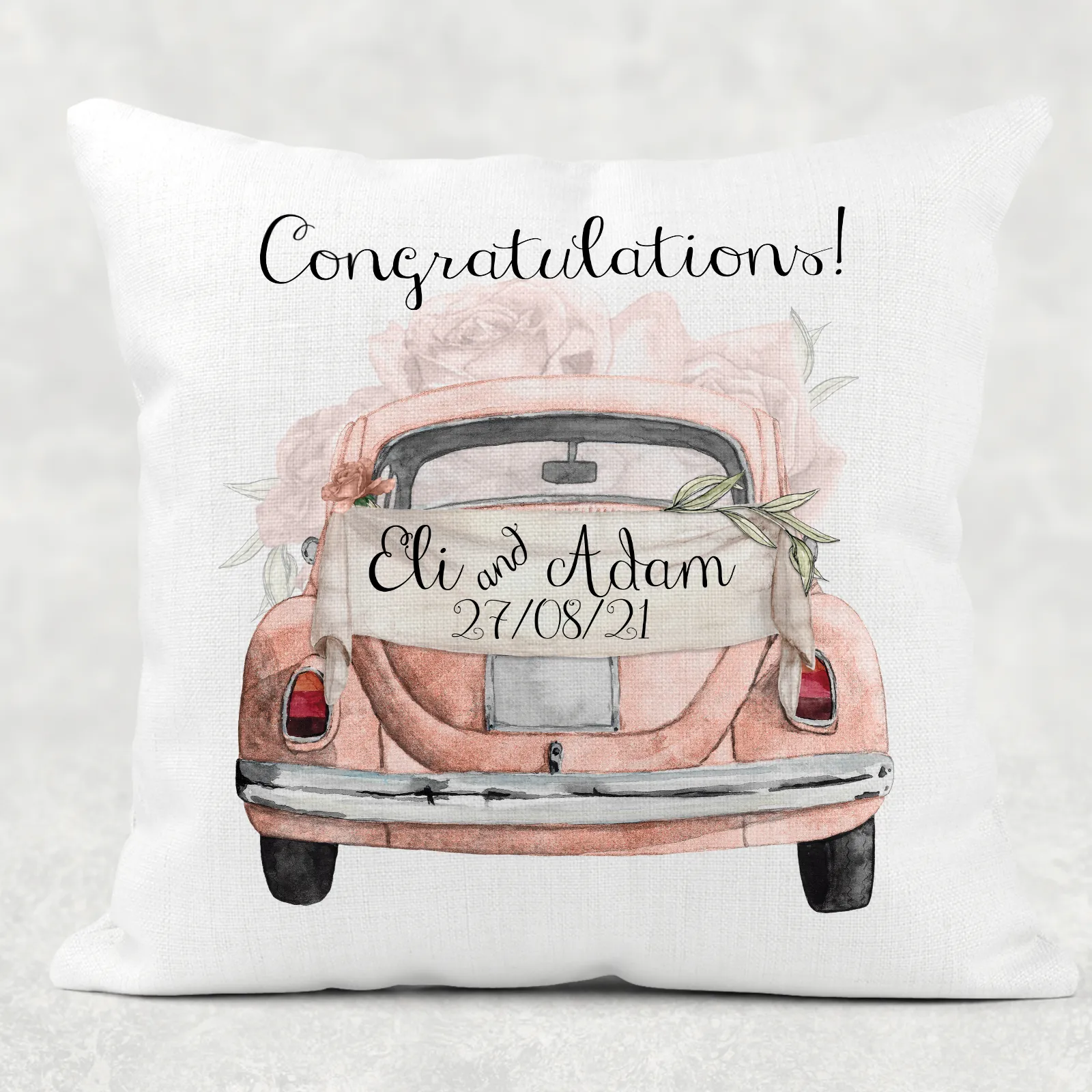 Wedding Car Mr & Mrs Cushion