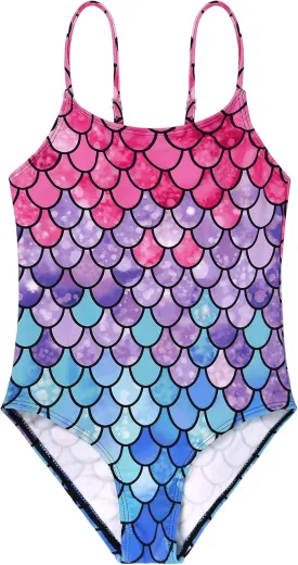 Zando Toddler One Piece Swimsuits Girls Beach Bathing Suit Kids Cute Swimwear Quick Dry 1-10 Years